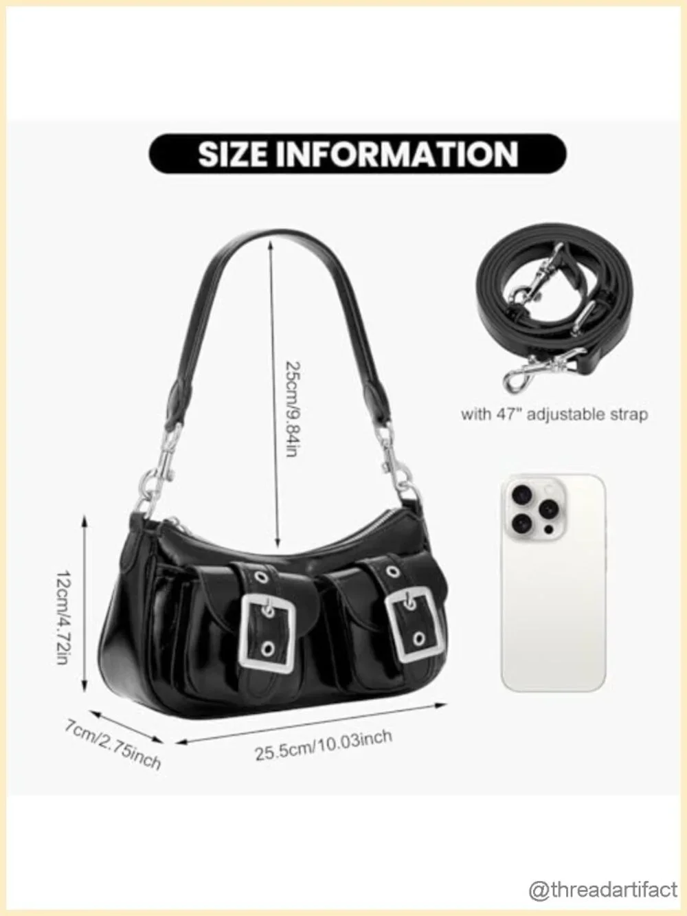 Faux Leather Y2K Hobo Shoulder Bag Crossbody Purse